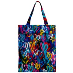 Graffiti Hearts Street Art Spray Paint Rad Zipper Classic Tote Bag by genx