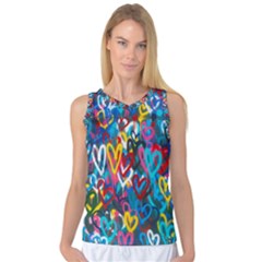 Graffiti Hearts Street Art Spray Paint Rad Women s Basketball Tank Top by genx