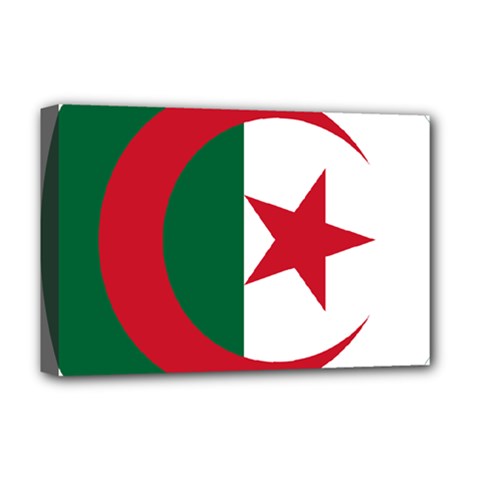 Roundel Of Algeria Air Force Deluxe Canvas 18  X 12   by abbeyz71