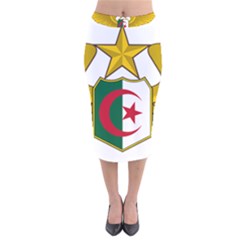 Badge Of The Algerian Air Force  Velvet Midi Pencil Skirt