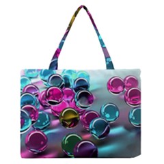 Colorful Balls Of Glass 3d Zipper Medium Tote Bag by Sapixe