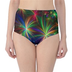 Colorful Firework Celebration Graphics High-waist Bikini Bottoms by Sapixe