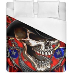Confederate Flag Usa America United States Csa Civil War Rebel Dixie Military Poster Skull Duvet Cover (california King Size) by Sapixe