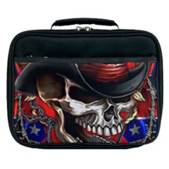 Confederate Flag Usa America United States Csa Civil War Rebel Dixie Military Poster Skull Lunch Bag