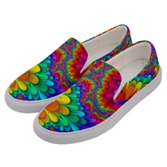 Colorful Trippy Men s Canvas Slip Ons