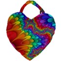 Colorful Trippy Giant Heart Shaped Tote View1