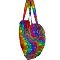 Colorful Trippy Giant Heart Shaped Tote View3