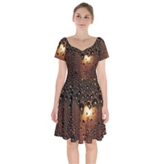 Condensation Abstract Short Sleeve Bardot Dress by Sapixe