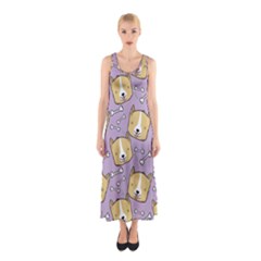 Dog Pattern Sleeveless Maxi Dress