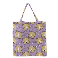 Dog Pattern Grocery Tote Bag