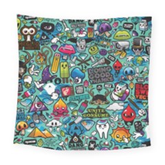 Comics Collage Square Tapestry (large) by Sapixe