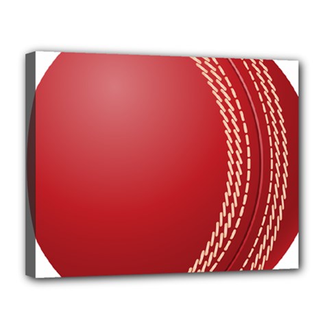 Cricket Ball Canvas 14  X 11  by Sapixe