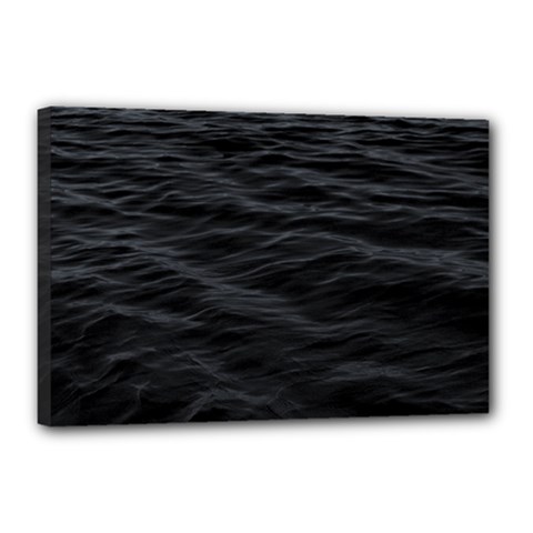 Dark Lake Ocean Pattern River Sea Canvas 18  X 12 