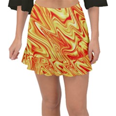 Orange Liquid  Fishtail Mini Chiffon Skirt by berwies