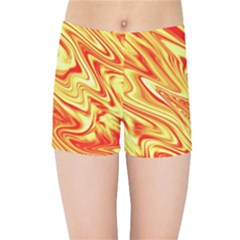 Orange Liquid  Kids Sports Shorts by berwies