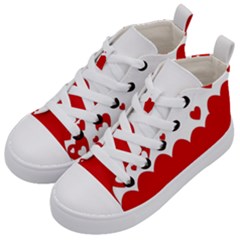 Heart Shape Background Love Kid s Mid-top Canvas Sneakers