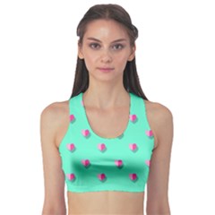 Love Heart Set Seamless Pattern Sports Bra