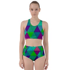 Background Geometric Triangle Racer Back Bikini Set