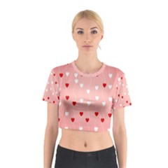 Heart Shape Background Love Cotton Crop Top by Nexatart