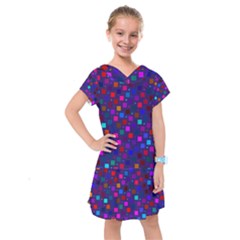 Squares Square Background Abstract Kids  Drop Waist Dress