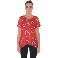 Background Valentine S Day Love Cut Out Side Drop Tee