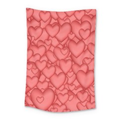 Background Hearts Love Small Tapestry by Nexatart