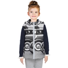 Vehicle Car Transportation Vintage Kid s Hooded Puffer Vest by Nexatart