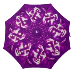 Purple Buddha Art Portrait Straight Umbrellas