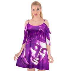 Purple Buddha Art Portrait Cutout Spaghetti Strap Chiffon Dress by yoursparklingshop