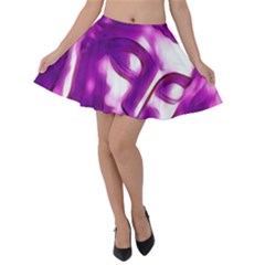 Purple Buddha Art Portrait Velvet Skater Skirt by yoursparklingshop