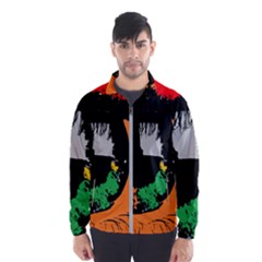 Eyes Makeup Human Drawing Color Wind Breaker (men) by Nexatart