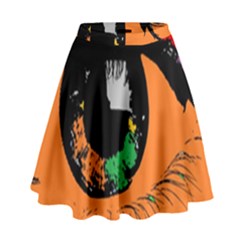 Eyes Makeup Human Drawing Color High Waist Skirt