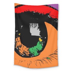 Eyes Makeup Human Drawing Color Large Tapestry