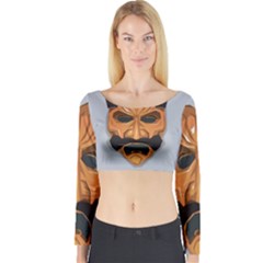 Mask India South Culture Long Sleeve Crop Top by Nexatart