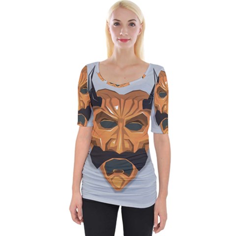 Mask India South Culture Wide Neckline Tee by Nexatart