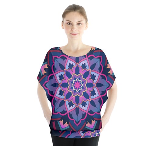 Mandala Circular Pattern Blouse by Nexatart