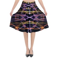 Wallpaper Abstract Art Light Flared Midi Skirt