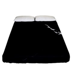 Black Marble Tiles Rock Stone Statues Fitted Sheet (king Size)