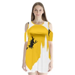 Castle Cat Evil Female Fictiona Shoulder Cutout Velvet One Piece by Nexatart