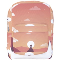 Design Art Hill Hut Landscape Full Print Backpack