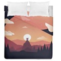 Design Art Hill Hut Landscape Duvet Cover Double Side (Queen Size) View1