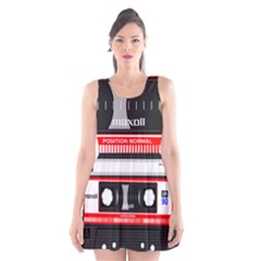 Compact Cassette Musicassette Mc Scoop Neck Skater Dress by Nexatart