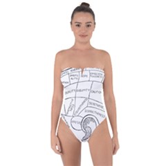 Brain Chart Diagram Face Fringe Tie Back One Piece Swimsuit