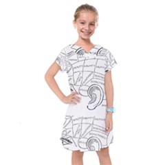 Brain Chart Diagram Face Fringe Kids  Drop Waist Dress by Nexatart