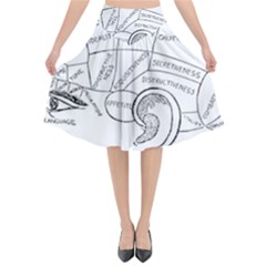 Brain Chart Diagram Face Fringe Flared Midi Skirt by Nexatart