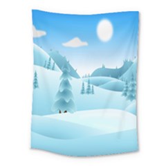 Landscape Winter Ice Cold Xmas Medium Tapestry by Nexatart