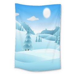 Landscape Winter Ice Cold Xmas Large Tapestry by Nexatart