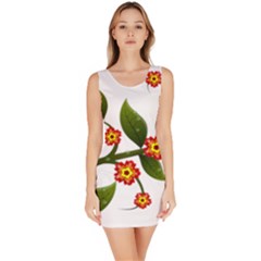 Flower Branch Nature Leaves Plant Bodycon Dress