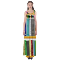 Shelf Books Library Reading Empire Waist Maxi Dress by Nexatart