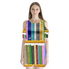 Shelf Books Library Reading Shoulder Cutout Velvet One Piece by Nexatart